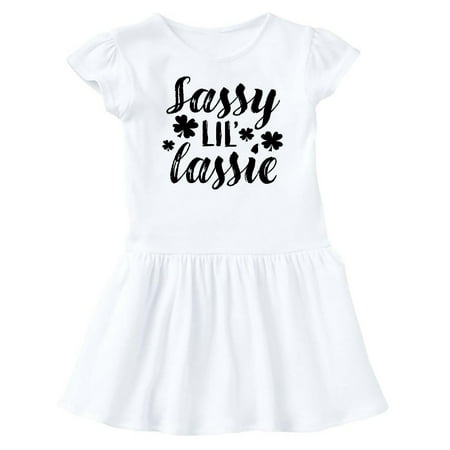 

Inktastic Saint Patrick s Day Sassy Lil Lassie with Shamrocks Gift Baby Girl Dress
