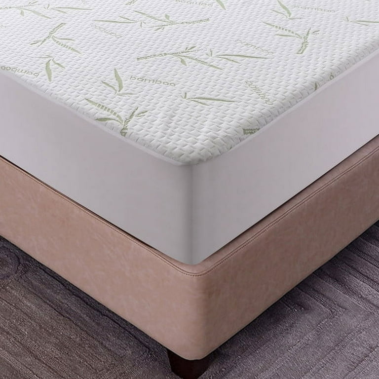 Twin Extra Long (XL) Bamboo Mattress Protector - Waterproof Fitted Sheet Mattress Cover Hypoallergenic Premium Quality Soft Pad Protects from Dust, Al