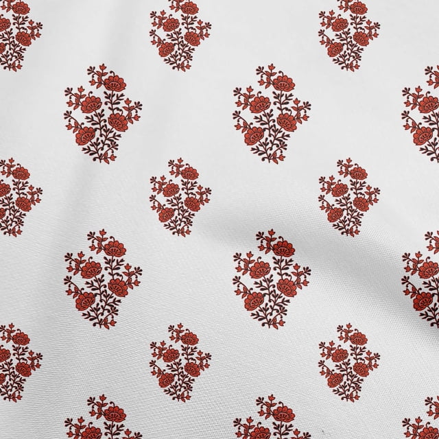 oneOone Rayon Red Fabric Block Craft Projects Decor Fabric Printed By The Yard 56 Inch Wide-8D