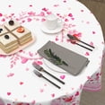 thumbnail image 4 of Valentine Round Tablecloth 60 Inch Pink Love Heart Floral Plants Circle Table Cloth Seasonal Holiday Valentine''s Day Table Cover for Party Kitchen Dinner Home Decor, 4 of 7