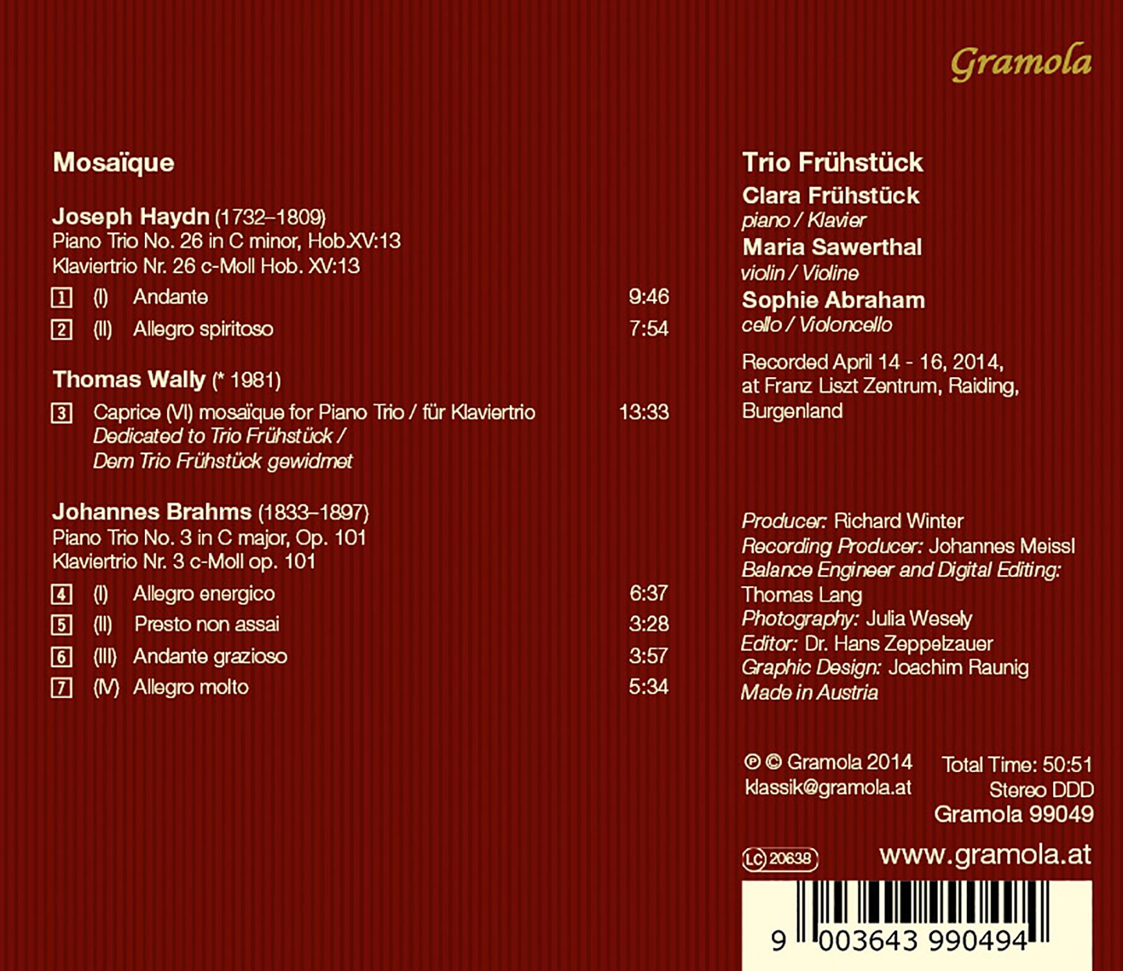 Haydn / Wally / Brahms - Mosaique - Music & Performance - CD