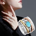 thumbnail image 3 of CILENON Diamond Rings Vintage Glass Plated Tricolor Mens And Womens Rings Wedding Gemstone Rings Crystal Rings Diamond Band Rings for Women Engagement Rings(Silver,9), 3 of 6