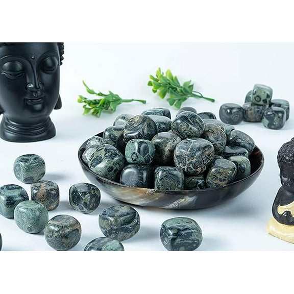 Kambaba Jasper Tumbled Stones and Crystals Bulk 13 Pieces Set for Chakra Reiki Healing Crystal Healing Polished Stones Gemstones and Crystals Tumble for Gift Home & Office Decor