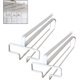 thumbnail image 1 of Soporte para copas para colgar, estante de metal para copas de vino, instalación debajo del gabinete, capacidad para hasta 4 vasos (paquete de 2, blanco), 1 of 5