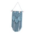 thumbnail image 5 of kowaku Leaves Tassels Macrame Wall Hanging Tapestry Handmade Woven Tapestry Chic Wall Art Decoration for Home Bedroom Dorm Apartment Blue, 5 of 9