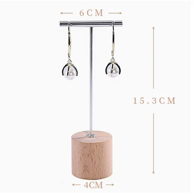 (Accesorios no incluidos) Pendientes de metal de nogal, expositor de pendientes, estante de almacenamiento de joyería for joyería, colgador de collar colgante