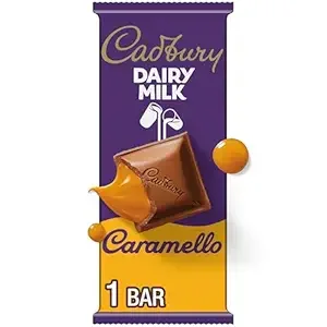 CADBURY DAIRY MILK CARAMELLO Milk Chocolate Caramel Candy Bar, 4 oz ( pack of 2 )