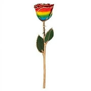 Forever Rose, a Genuine, One of a Kind, Real Rainbow Rose, Hand Dipped in Lacquer and Trimmed in 24K Gold