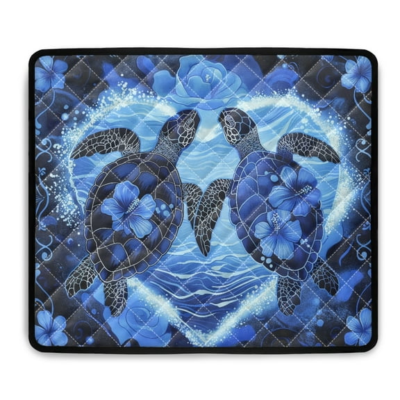 ZIATUBLES Washing Machine Top Dust Cover Washer and Dryer Top Protector Mat for Laundry Room Versatile Home Kitchen Decor Accessories, 24 x 19.7 Inch, Turtle Hibiscus Flower Love Heart