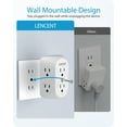 thumbnail image 3 of LENCENT 2 Prong Multi plug outlet extender,3 to 2 Prong wall Outlet Adapter PD20W &2 USB,Surge Protector with Polarized Plug Non-Grounded for house, 3 of 7