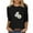 Black, variant on Teissuly Women's 2024 Spring And Summer Regular Printed Loose Casual Round Neck Long Sleeve Top T-Shirt
