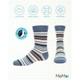 thumbnail image 6 of MeMoi Boys Multi-Stripe Cotton-Rich Fine-Gauge Crew Sock - Boys - Male, 10-12, Denim Heather, 6 of 12