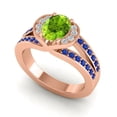 thumbnail image 2 of 2.35 Carat Oval Cut Peridot & Blue Sapphire Gemstone Beautiful Anniversary Ring for Ladies Solid 14K Rose Gold Size 10.5 by Diamond-Capitals, 2 of 8