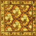 thumbnail image 1 of Ahgly Company Machine Washable Indoor Square Persian Yellow Traditional Area Rugs, 4' Square, 1 of 4