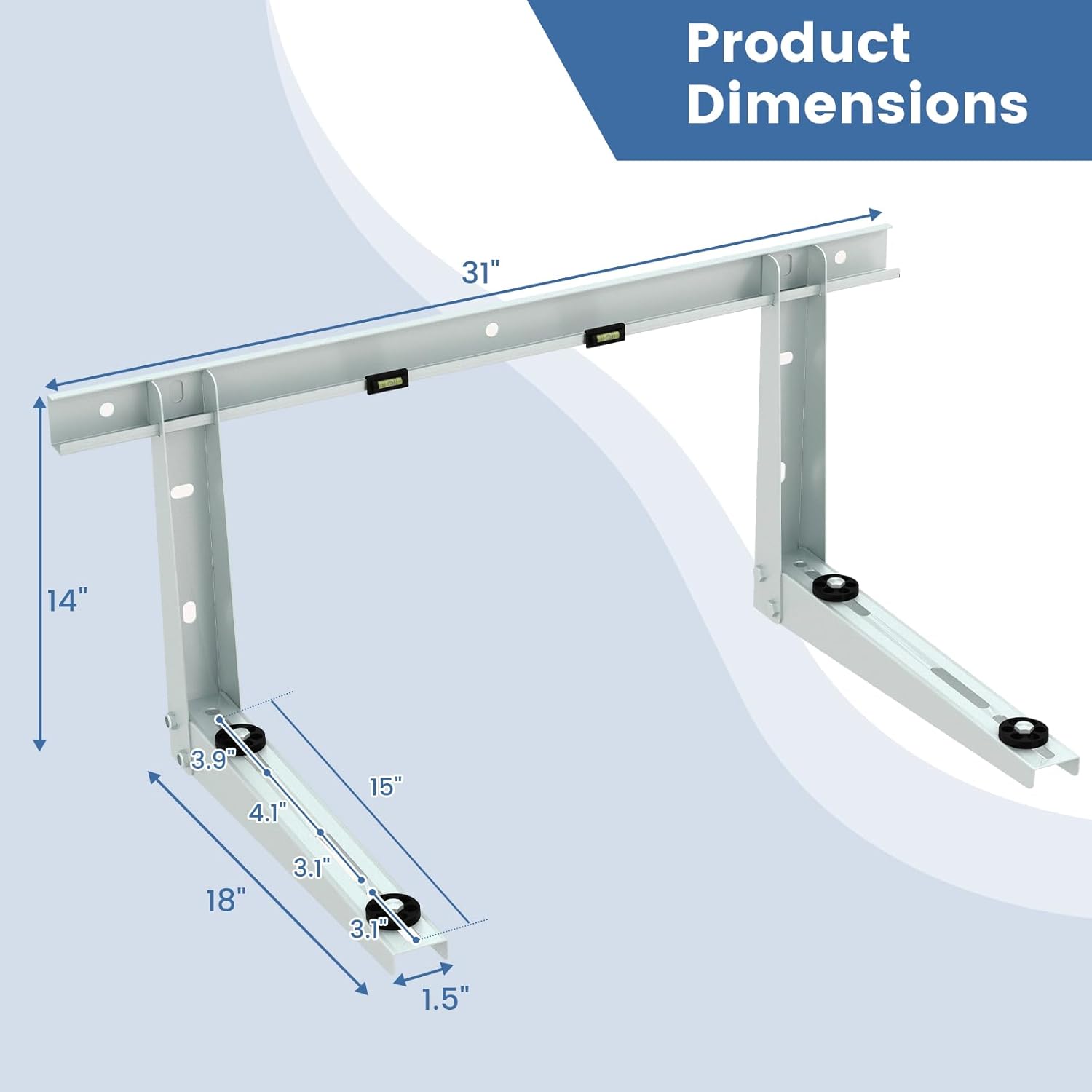 ARLIME Mini Split Wall Mounting Bracket for 6000-12000 BTU Universal Ductless Air Conditioners AC and Heat Pump Systems, Heavy-Duty Outdoor Minisplit Bracket with Crossbar