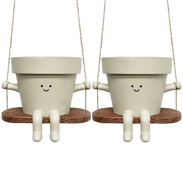 Macetero con Cara JShteea 2 Uds Accesorios Creativos para Jardín y Patio