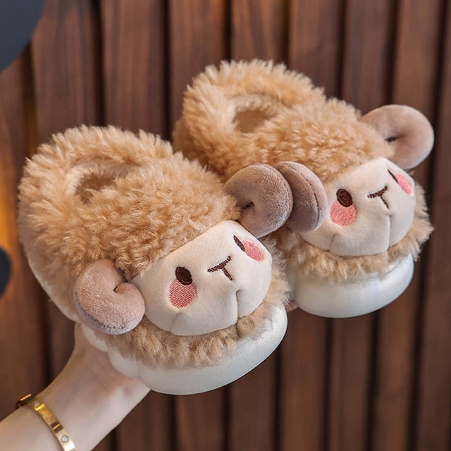 Girl's Slippers Ohufall Winter Children Add Non-slip Keep Warm Home Slippers