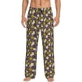 thumbnail image 2 of Lsque Flowers Daisy Print Men's Pajama Pants, Lounge Pant - Comfortable Home Wear,Elastic Waistband, Stylish Design-X-Large, 2 of 9