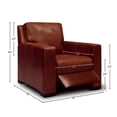 thumbnail image 2 of GTR Leather Santiago Top Grain  Manual Push-Back Recliner, Russet Brown, 2 of 7