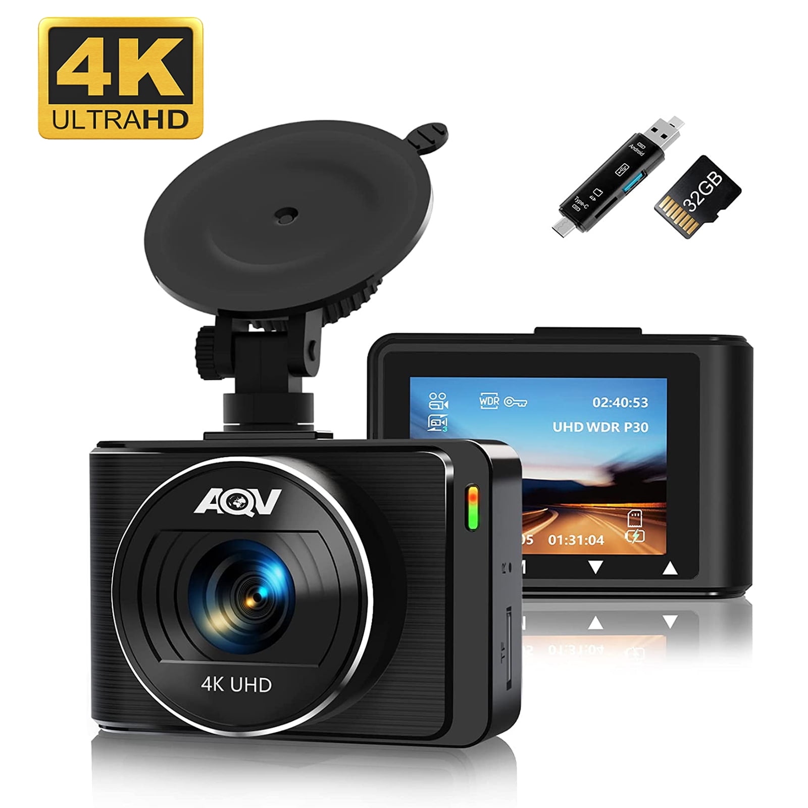  Dash Cam AQV,3 inch Car Camera,Dash Cam Front 1080P FHD,170°  Wide Angle,G-Sensor, Loop Recording, Parking Monitor, Motion Detection, WDR  : Electronics