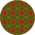 thumbnail image 1 of Ahgly Company Machine Washable Indoor Round Transitional Olive Green Area Rugs, 3' Round, 1 of 7