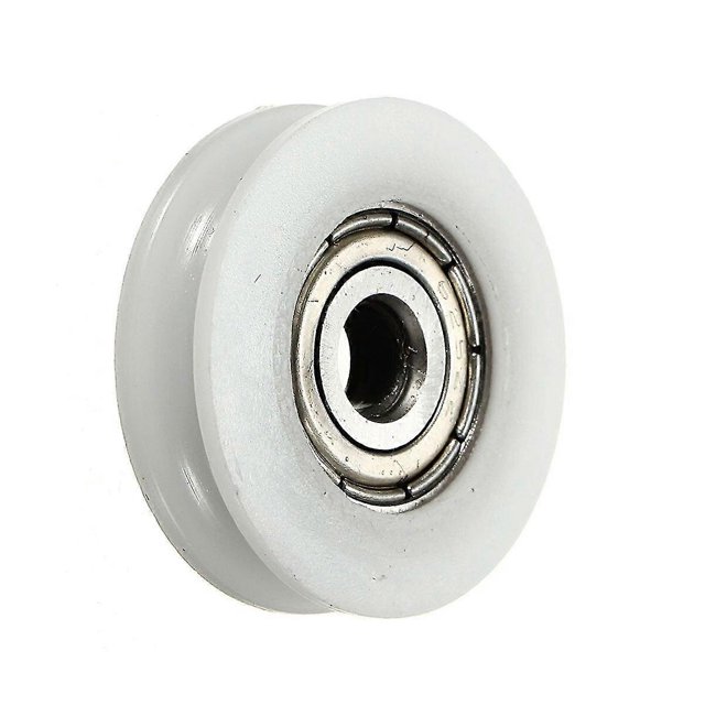 6Pcs 5x24x7mm u notch nylon round pulley wheel roller for 3.8mm rope ball bearing