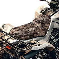 Uorisanigo Camo Hunting ATV Seat Covers Anti-Slip Four-Wheeler Seat Cover Waterproof Polyester, Fits for Polaris Sportsman Polaris Scrambler Honda Rancher Breathable Padded Protector