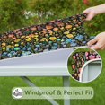 thumbnail image 6 of Dark Pioneer Flower Pattern Square Fitted Tablecloth with Elastic Edge,Square Table Cover,Washable Elastic Table Cover for Home Kitchen Party Decor 34"x34", 6 of 6