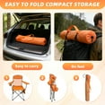 thumbnail image 5 of LIFERECORD Portable Camping Chair with Cup Holder & Side Pocket, Lightweight Folding Outdoor Chair for Beach, Fishing, Picnic, Heavy Duty 225LBS Capacity, Orange, 5 of 10