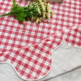 thumbnail image 2 of DurableDelights Checkered Vinyl Tablecloth with Flannel Backing, Red and White, 60"x 122", 2 of 12