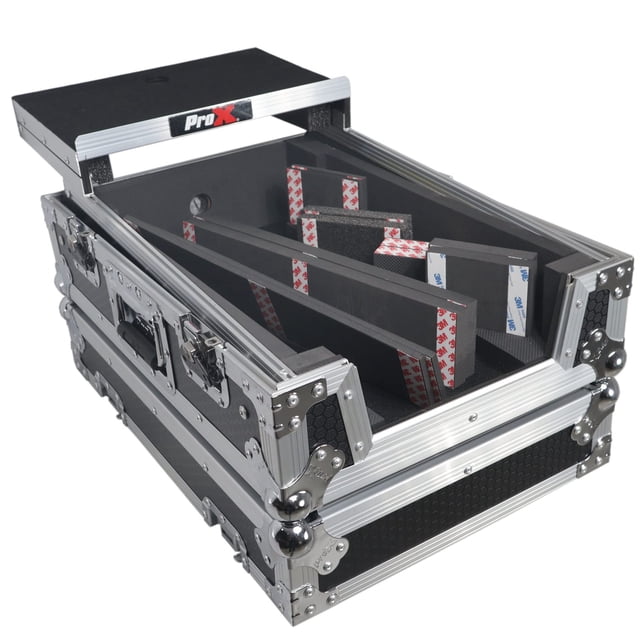 ProX Compatible avec Pioneer DJM S11 / Rane 70/72 MK2 avec Étagère pour Ordinateur Portable - Mousse Protectrice Haute Densité pour Support Intérieur - Finition Protectrice sur Contreplaqué Laminé 3/8 Pouces - TP-M11LT