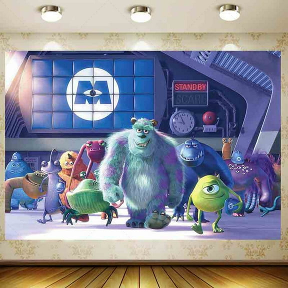 Monsters Inc Happy Birthday Backdrop Party Banner Monsters Inc Indoor Outdoor Decorations Supplies