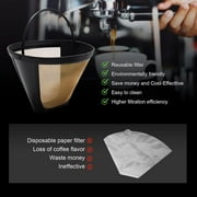 Permanent Coffee Filter, Reusable #4 Cone, Stainless Steel
