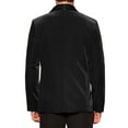 thumbnail image 3 of INSPIRE CHIC Men's Shawl Lapel Blazer One Button Slim Fit Wedding Velvet Tuxedo Suit Jacket XL Deep Black, 3 of 4