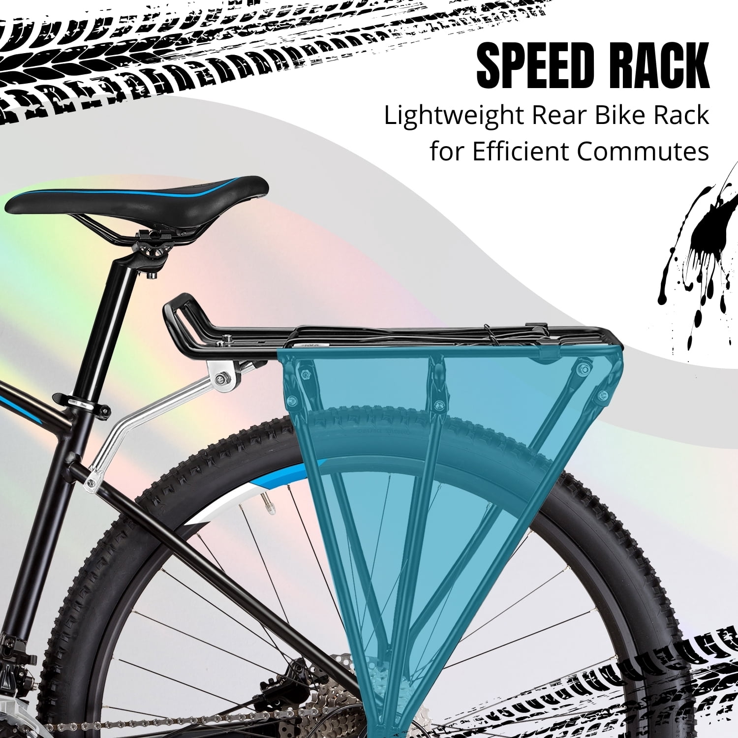 Flexzion, Bike Rear Rack, 26-28 inch wheel, 110 lbs capacity