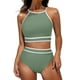 thumbnail image 1 of Traje de Baño de 2 Piezas para las Mujeres Hawaiana Estampado Tropical Cami Bra con Volantes, Juegos de Baño de Ropa de Playa para la Piscina Y el Mar, 1 of 7