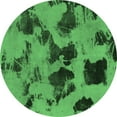 thumbnail image 1 of Ahgly Company Indoor Round Abstract Emerald Green Modern Area Rugs, 6' Round, 1 of 4