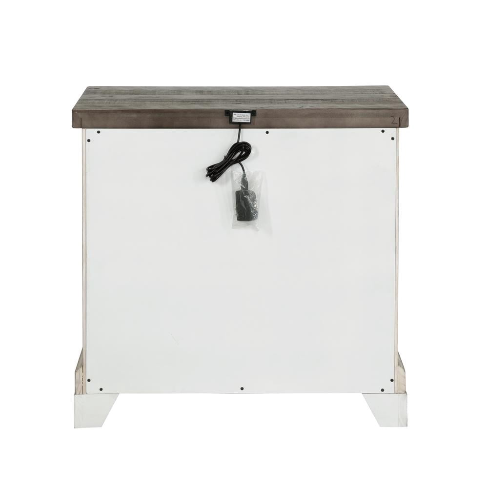 Samuel Lawrence Valley Ridge Distressed 2 Drawer Nightstand in White