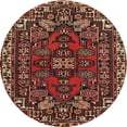 thumbnail image 1 of Ahgly Company Machine Washable Indoor Round Traditional Saffron Red Area Rugs, 4' Round, 1 of 7