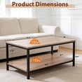 GMNIU Lane 2-Tier Industrial Coffee Table with Storage Shelf for Small ...