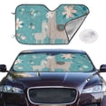 thumbnail image 2 of Uemuo Teal Mama Llama Pattern Accordion Car Windshield Sun Shade, Foldable Reflective Sun Visor for Car, Reflector Windshield Sunshade-, 2 of 7