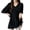 Black, variant on Women's Short Sleeve T-shirt Plus Size Loose Fit V Neck Side Split Flattering Summer Top