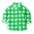 thumbnail image 6 of ZACPNCV Boys Girls Long Sleeve Plaid Button Up Shirt Kids Casual Button Down Shirts Tops with Pockets Multicolor 12-18 Months, 6 of 8