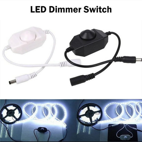 SENRISE Single Dimmer Lights Switch Brighten Darken Controller DC12V-24V White/Black
