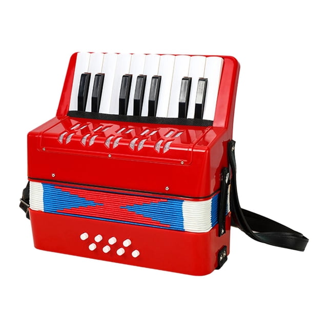 Acordeón de Piano Sunnimix 17 Teclas 8 Bajos Rojo