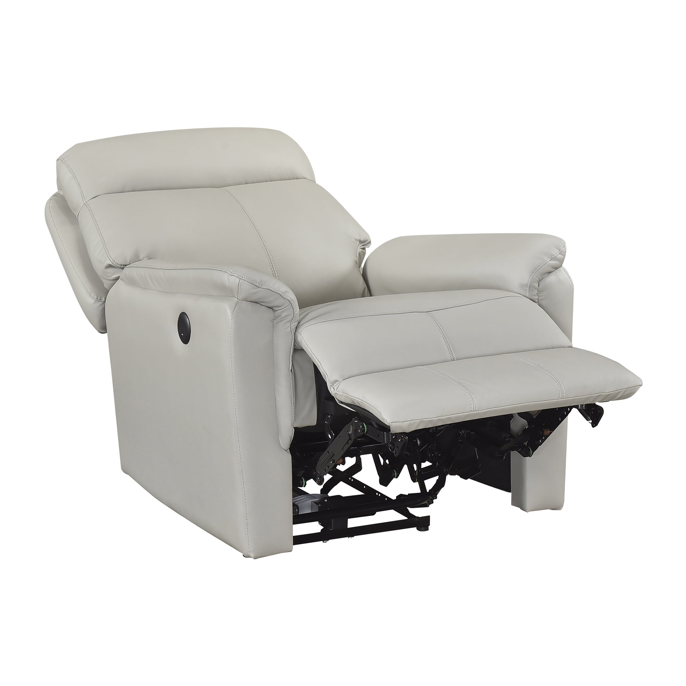 OakvillePark Sylviette Leather Match Power Reclining Chair, Light Gray