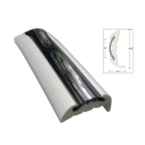 Taco Semi-Rigid Rub Rail Kit - White With Flex Chrome Insert - 70' - 40422
