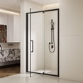 thumbnail image 3 of BARONAGE 44-48" W x 76" H Scalable adjustable frame Shower Door with 1/4"(6mm) Clear Tempered Glass, Matte Black Finish Shower Doors, Reversible Installation, 3 of 9