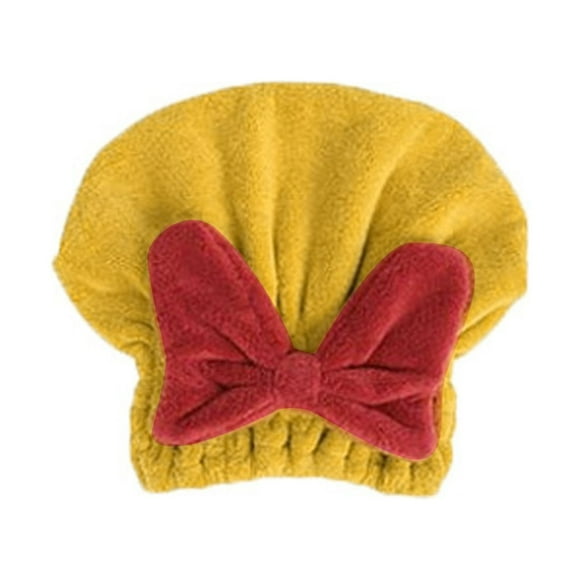 Super Absorbent Hair Towel Wrap - Coral Velvet Bow Dry Hair Cap para mujer, toalla de baño de microfibra de secado rápido para el pelo mojado, 85g