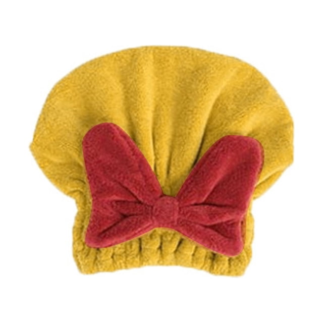 Toalla superabsorbente para cabello mojado, gorro de baño de terciopelo coral con lazo para cabello seco que absorbe el agua y se seca rápidamente.